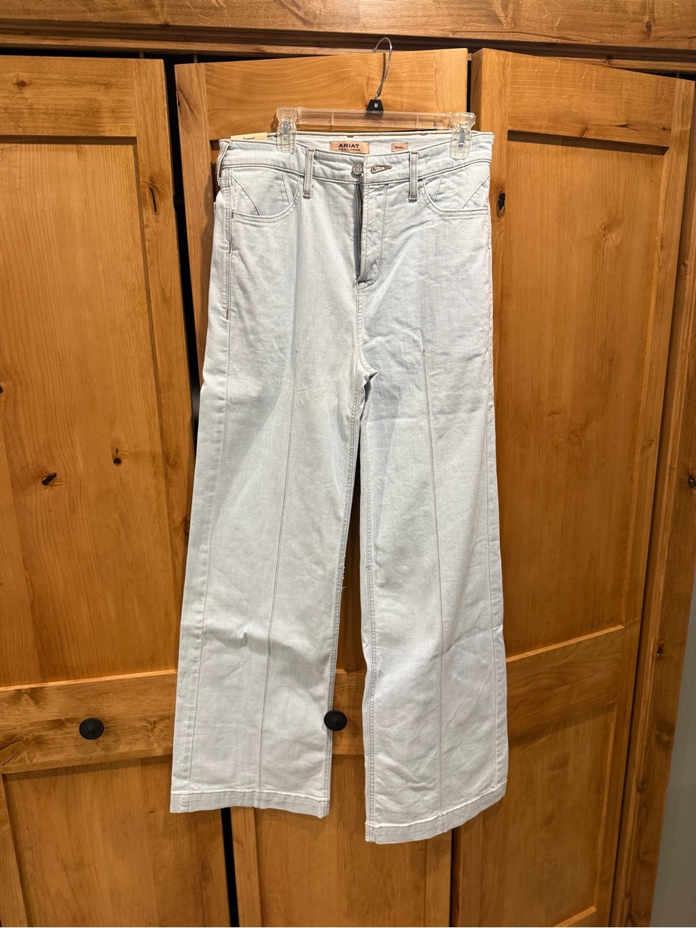 Ariat Wide Leg Light Wash Jeans with Front Seam, exclusive Savannah Sevens style